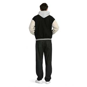 Chaqueta universitaria bordada de chenilla para hombre, Letterman, logotipo personalizado, ropa de calle de béisbol, Abrigo con capucha, chaqueta universitaria para hombre - Product Image 5