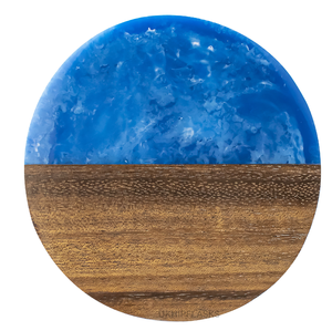 Dessous de verre en bois et en résine de conception populaire brillant poli forme ronde 4 pièces ensemble fait à la main top vente - Product Image 1