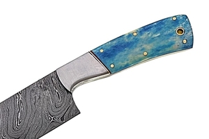 Tùy Chỉnh Handmade Nhật Bản Damascus Thép Đầu Bếp Dao Santoku Dao Nhà Bếp Nhuộm Lạc Đà Xương Xử Lý Với Da Vỏ Bọc - Product Image 4