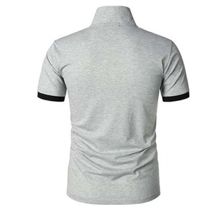 Camiseta de manga corta ajustada para hombre, Polo de 220g de algodón de secado rápido, logotipo personalizado, estampado, bordado, transpirable, verano, exterior, Plus - Product Image 3