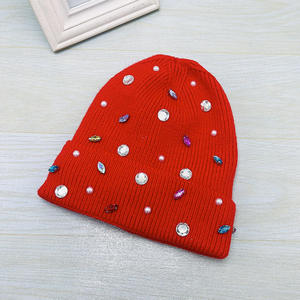 Gorro con diamantes de imitación para mujer, gorro de invierno brillante con diseño de cristal, tocado de moda para la temporada de clima frío - Product Image 6