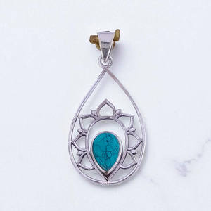 Colgante de piedras preciosas hecho a mano de Plata de Ley 925 sólida - Product Image 3