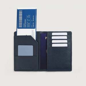 Cartera de Viaje de Cuero Genuino Azul Bernardi para Niños, Hecha a Mano, con Bloqueo RFID Antirrobo, Tarjetero Plegable de Piel de Vacuno para Guardar Efectivo - Product Image 4