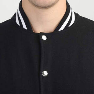 Chaqueta universitaria de lana de talla grande con logotipo personalizado para hombre, ropa de calle cálida de invierno con cuello levantado, precio de lona transpirable - Product Image 6