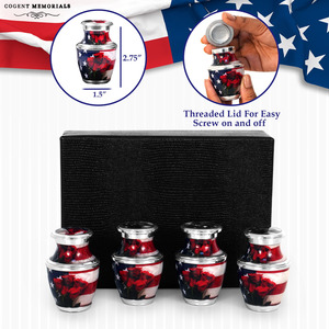 กระเป๋าเก็บของที่ระลึกขนาดเล็กลายธงสหรัฐอเมริกาสไตล์อเมริกันพร้อมถุงกำมะหยี่และกรวย4แพ็ค - Product Image 3