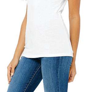 Camiseta ajustada de alta calidad con cuello redondo para mujer, ropa informal cómoda y elegante hecha a medida, disponible en varios colores de verano - Product Image 5