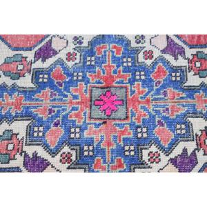 4.5x7.2 ft Rug, Turkish Vintage Rug, <b>Red</b> Check <b>Wool</b> Rug - Product Image 5