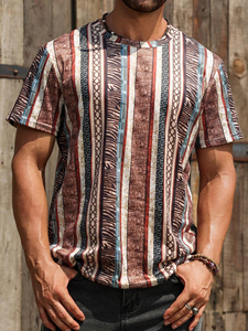 Camiseta estampada lavada con ácido Vintage para hombre 100% algodón suave Impresión digital Hecho en Pakistán Producto de tendencia - Product Image 4
