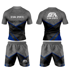 Ensemble durable de protection contre les éruptions cutanées et de short pour hommes pour BJJ MMA Training Wear Compression Fit avec tissu à séchage rapide et mouvement flexible - Product Image 5