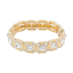 Bracciali elasticizzati in cristallo oro eleganti braccialetti e braccialetti di cristallo - Product Image 1