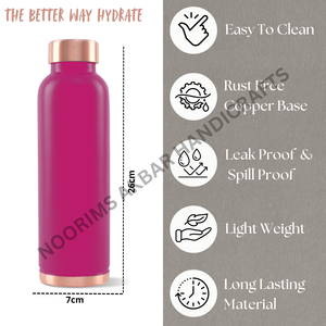 Bouteille d'eau en cuivre pur de 950 ml, très vendue, bienfaits ayurvédiques pour la santé, bouteille en métal étanche, fabrication artisanale, exportateur en gros - Product Image 2