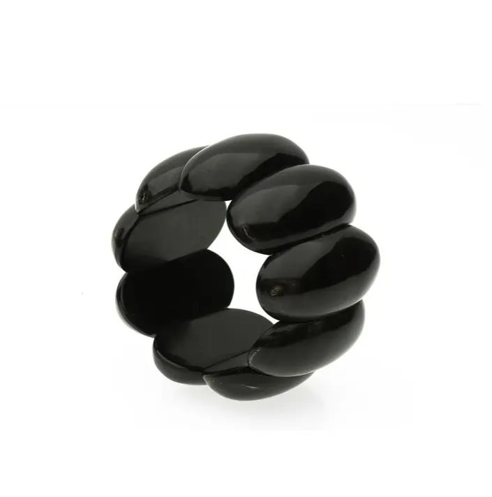 Bracelet en corne de buffle, bracelet de perles de mode, bijoux en corne tissée avec une couleur de corne noire naturelle avec une forme différente