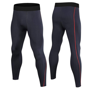 Nouveaux leggings de course pour hommes élégants et personnalisés, à compression intégrale, taille haute, en spandex/coton, séchage rapide, avec bande élastique - Product Image 4
