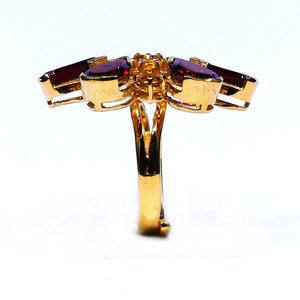 Party Wear Stainless Steel Gold Plated Vermeil Garnet Citrine Gemstone Women Classic <b>Ring</b> - Product Image 4