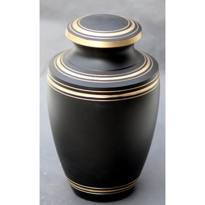 Urnas de cremación en forma clásica, urna de cremación para adultos fundida en peltre de color negro y urna de recuerdo de proveedor indio - Product Image 1