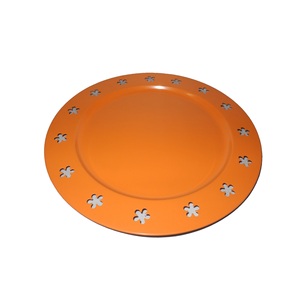 Placa de cargador de Metal redonda elegante y elegante en utensilios de cocina de alta calidad decoración personalizada Placa de cargador de Metal para servir alimentos - Product Image 4