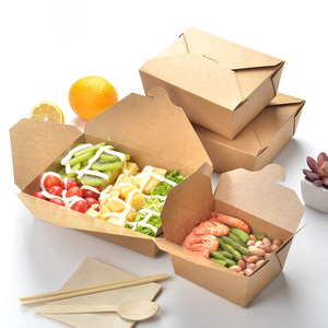 Caja de Papel Kraft Marrón para Comida, Envase Desechable para Llevar, Embalaje de Alimentos para Restaurante, Entrega Rápida - Product Image 2