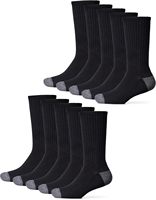 Lot de 10 chaussettes respirantes à semelle rembourrée pour l'entraînement, la course à pied, le sport, en coton, pour hommes, noires, 25,0-27,0 cm
