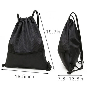 New Drawstring Bag Mochila Escolar Oxford Waterproof Bag Zipper Pocket Light <b>Bagpack</b> Casual Sports Knapsack Drawstring Backpack - Product Image 3