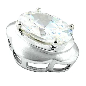 Elegante Colgante Ovalado de Cristal Solitario en Plata 925, Plateado, Estilo Clásico, para Uso Diario de Mujer - Product Image 1