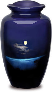 Urna de cremación de aluminio, urna de cenizas funerarias con esmalte de pájaro, diseño moderno, urna de cremación hecha a mano - Product Image 3