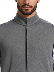 Veste en cuir polaire unisexe Heather sans manches coupe-vent légère avec poches zippées, couleurs et logo personnalisés, fabriquée au Vietnam - Product Image 3