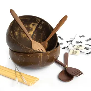 Envío rápido precio barato Vietnam cuenco de coco naturaleza cuencos de coco venta directa de fábrica logotipo personalizado - Product Image 1