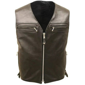 Cómodo transpirable invierno cálido hombres Chaleco de cuero precio al por mayor único nuevo diseño Chaleco de cuero para la venta en línea - Product Image 4