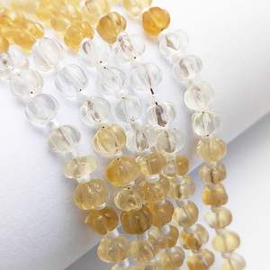 Citrine Ombrée Pierre Précieuse Citrouille Sculpture Brins Perlés Grossiste - Product Image 5