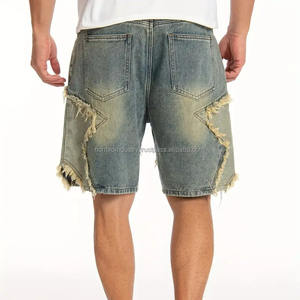 2025 conception personnalisée short en jean surdimensionné pour hommes Paisley Streetwear déchiré en détresse broderie hommes en détresse broderie - Product Image 2
