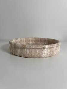 Bol en marbre travertin naturel massif, bol décoratif en pierre lourde pour comptoir de cuisine, décoration intérieure - Product Image 6