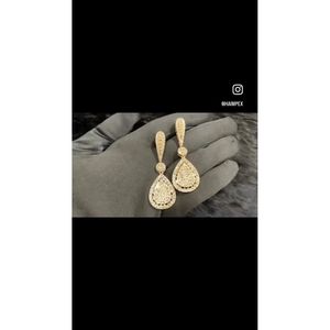 Luxury IGI Certified Pave Natural <b>Diamond</b> Drop <b>Earrings</b> 14K Gold Designer <b>Dangle</b> for Women | Wedding Fine Jewelry - Product Image 4