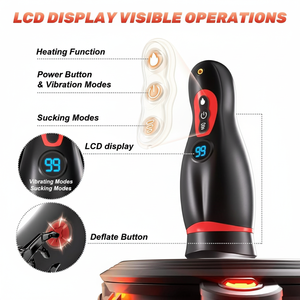 Produk Masturbasi Pria Elektrik dengan Layar Digital, Pemanas, Hisap, Getaran, dan Jendela Visual - Product Image 3