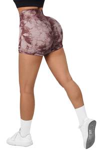 Pantalones cortos de Yoga sin costuras de cintura alta para mujer, mallas de entrenamiento con patrón sólido, Spandex reciclado/nailon, ropa deportiva para gimnasio - Product Image 3