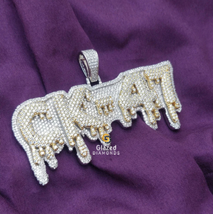 จี้รูปตัวอักษรทรงกลมประกายแวววาวสำหรับผู้ชาย10K สีขาวทองสำหรับห้องแล็บที่สวยงาม - Product Image 2