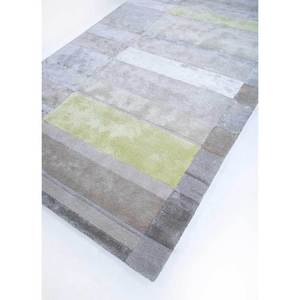 Tapis Caliedo en laine et viscose tufté à la main, motif rayé gris et noir, pour chambre et couloir, épaisseur 10 mm, pour adolescents - Tnq-4354 - Product Image 2