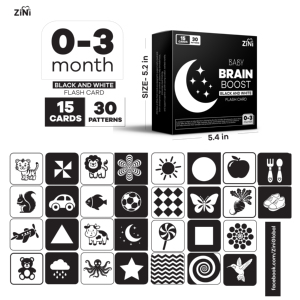 Stimulez le développement cérébral des nouveau-nés avec des cartes flash Montessori luxueuses à contraste élevé – Visuel premium noir, blanc et rouge - Product Image 1