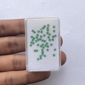 Piedra esmeralda de Zambia Natural de 2mm, piedras preciosas sueltas cuadradas de corte princesa facetadas, directamente de las minas, oro sólido fino - Product Image 2