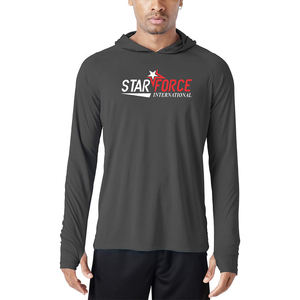 T-shirt de pêche à SPF à séchage rapide hydrophobe de haute technologie sur mesure pour hommes, maillot à manches longues avec protection UV, caractéristique imperméable - Product Image 5