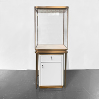 Vitrine de présentation de bijoux en verre sur pied personnalisée pour usage commercial, vitrine haut de gamme pour parfums, armoires de présentation en verre inox