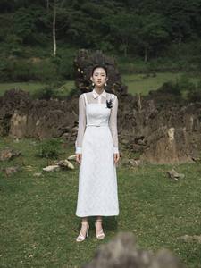 Vestido MIDI de encaje de algodón de alta calidad 100% MATI LACE, superventas, diseño de lujo, vestidos de mujer, hebilla de Metal acampanada en la espalda - Product Image 6