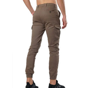 Pantalon cargo pour homme de qualité supérieure, 100% coton, respirant, coupe-vent, six poches, pantalon d'extérieur, logo personnalisé, devant plat, style décontracté - Product Image 2