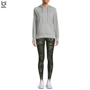 Jersey extragrande de talla grande de algodón 100% para mujer, sudaderas con capucha bordadas lisas personalizadas con parte delantera de invierno acolchada - Product Image 2