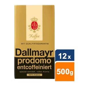 Super Sell 12x500g Café molido descafeinado Dallmayr Prodomo Premium Tostado alemán Aroma equilibrado Venta al por mayor Catering Paquete a granel - Product Image 1