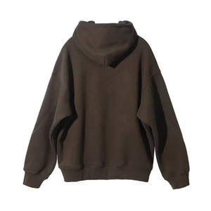 Sudadera con capucha de invierno de algodón pesado Unisex personalizable de gran tamaño Boxy Fit sudadera de lana con estampado sólido para hombres impresión personalizada - Product Image 2