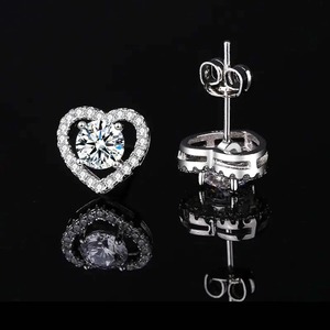 IGI Certified 14K <b>Solid</b> Gold Luxury 925 <b>Silver</b> Moissanite <b>Earrings</b> Brilliant Cut VVS Moissanite Diamond Hip Hop Style for Women - Product Image 1