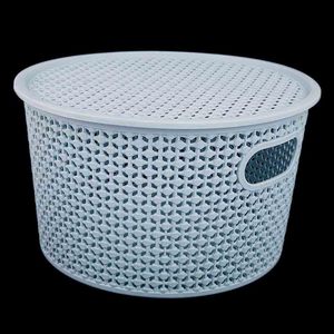 <b>Plastic</b> <b>Basket</b> With Cover - Cyan - Product Image 1