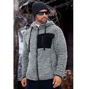 Chaqueta de Forro Polar para Hombre, Ropa de Invierno, con Bolsillos, Color Sólido, Informal, Gruesa, a Prueba de Frío - Product Image 5