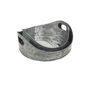 Estante de metal galvanizado con mango de madera Caddy de metal de diseño simple y bandeja de servicio para uso de almacenamiento - Product Image 4