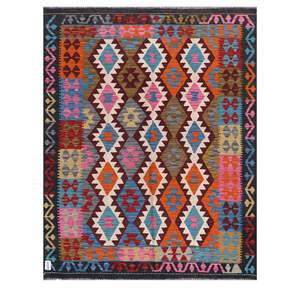 Alfombra Kilim de Maimana, Afganistán, 196 x 157 cm, Juego de Alfombras - Product Image 1